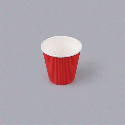 Restpresso 8 oz Red Paper Coffee Cup - Ripple Wall - 3 1/2" x 3 1/2" x 3 1/2" - 25 count box