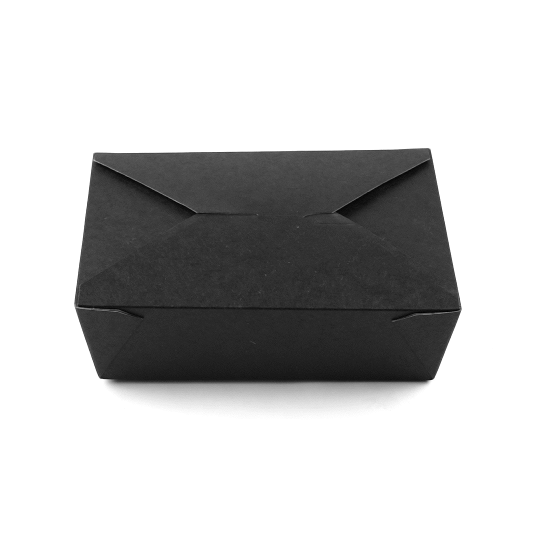 Bio Tek 71 oz Rectangle Black Paper #3 Bio Box Take Out Container - 8 1/2" x 6 1/4" x 2 1/2" - 200 count box