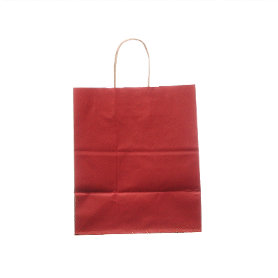 Saving Nature Red Paper Medium Retail Bag - with Handles - 10" x 6 3/4" x 12" - 100 count box