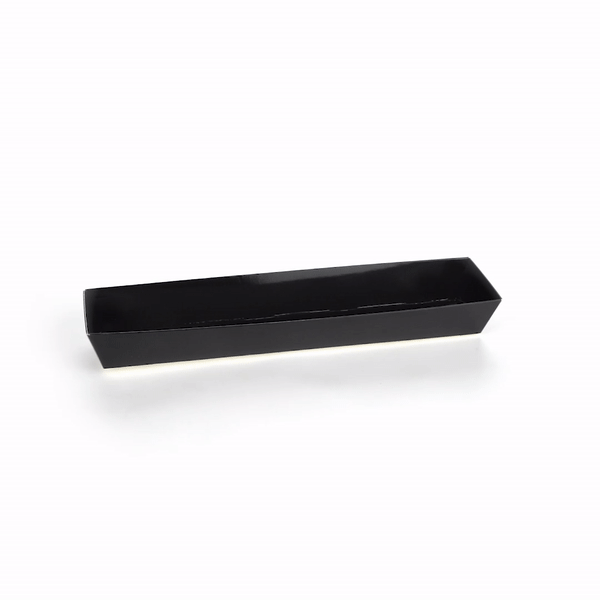 Matsuri Vision Black Paper Large Maki Sushi Container - 11 1/4" x 2" x 1 1/2" - 100 count box