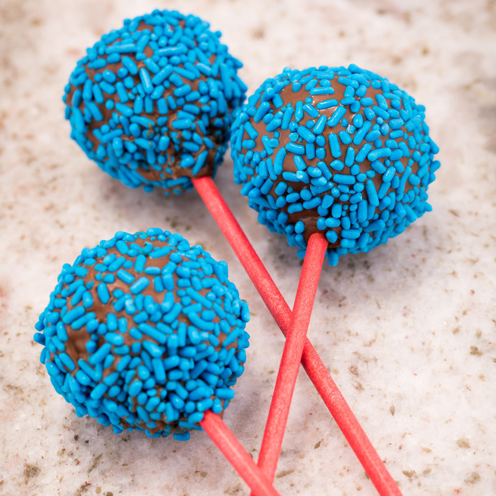 Pastry Tek Red Paper Cake Pop and Lollipop Stick - Biodegradable - 6" x 5/32" - 100 count box
