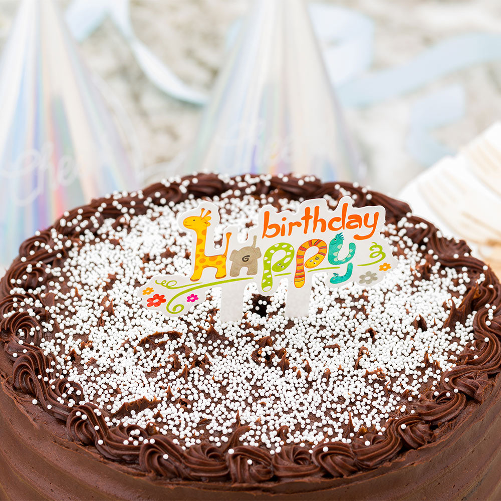 Top Cake Assorted Paper Happy Birthday Cake Topper - Jungle Safari - 3 3/4" x 2 3/4" - 100 count box
