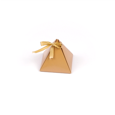 Pastry Tek Brown Pyramid Paper Candy and Gift Box - 3" x 3" x 3" - 100 count box