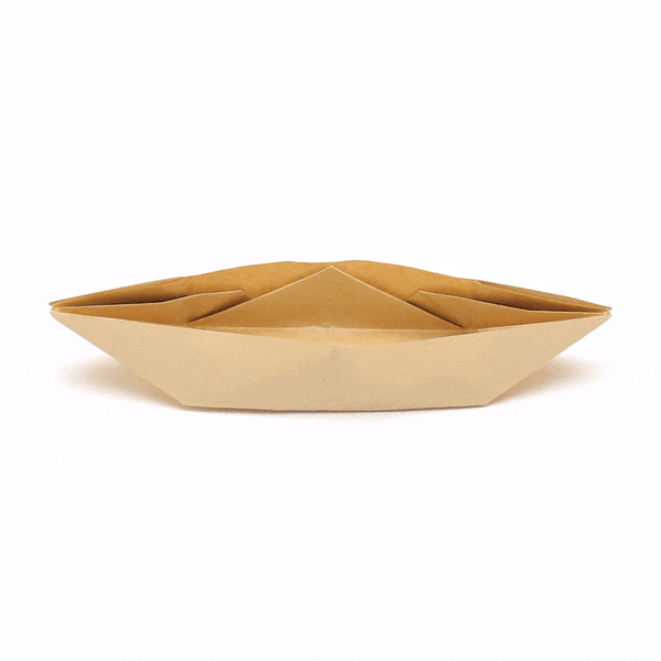 Bio Tek 12 oz Kraft Paper Handmade Origami Boat - Greaseproof - 13 1/2" x 4" x 1 1/2" - 100 count box