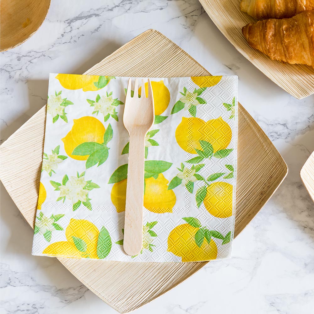 Luxenap White Paper Luncheon Napkin - Lemon - 13" x 13" - 500 count box