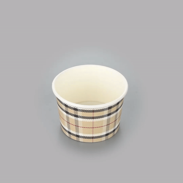 Coppetta 4 oz Round Plaid Paper To Go Cup - 3" x 3" x 2 1/2" - 50 count box