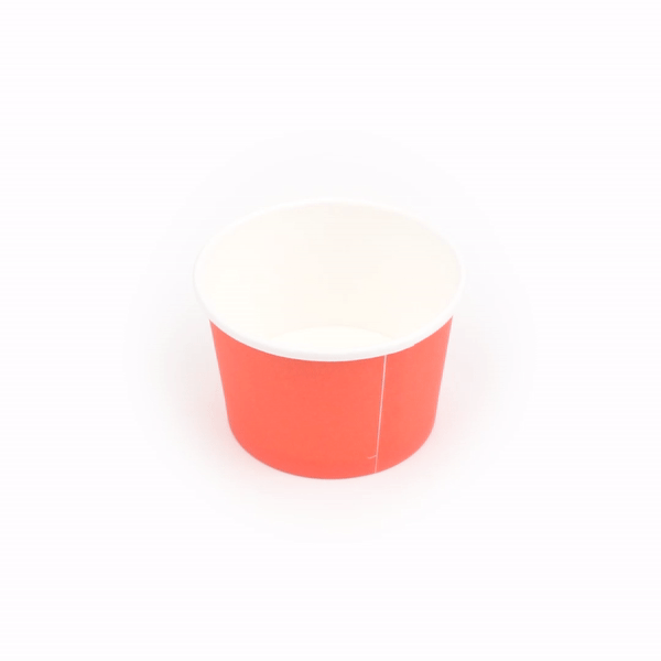 Coppetta 4 oz Round Tangerine Orange Paper To Go Cup - 3" x 3" x 2 1/2" - 50 count box
