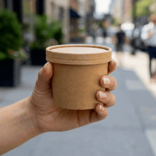 Coppetta Round Kraft Paper To Go Cup Lid - Fits 4 oz - 200 count box