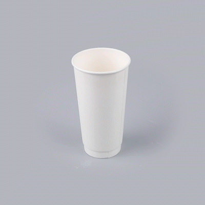 Restpresso 20 oz White Paper Coffee Cup - Double Wall - 3 1/2" x 3 1/2" x 6 1/4" - 10 count box