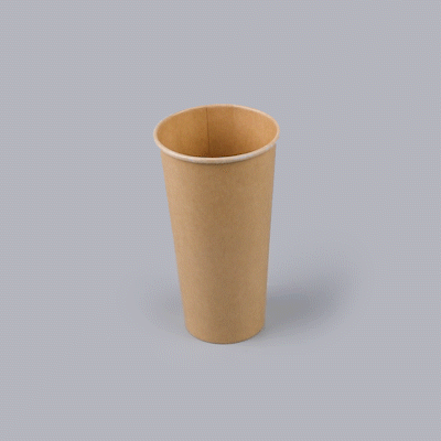 Restpresso 20 oz Natural Paper Unbleached Coffee Cup - Single Wall - 3 1/2" x 3 1/2" x 6 1/4" - 10 count box