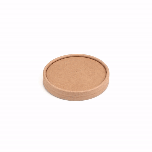 Coppetta Round Kraft Paper To Go Cup Lid - Fits 8 oz - 3 3/4" x 3 3/4" x 1/2" - 50 count box