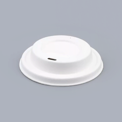 Restpresso White Sugarcane / Bagasse Coffee Cup Lid - Fits 8, 12, 16 and 20 oz, Compostable - 500 count box