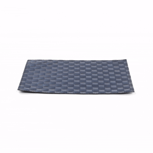 Macroweave Rectangle Navy Blue Woven Placemat - 16" x 12" - 6 count box