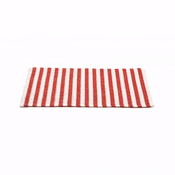 Carmel Mesh Red Striped Placemat - 16" x 12" - 6 count box