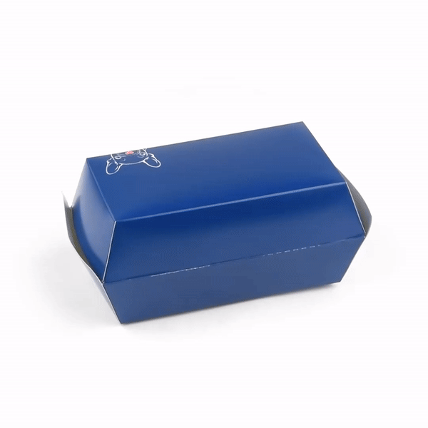 Bio Tek Rectangle Frenchie Paper Hot Dog / Sandwich Clamshell Container - 6 3/4" x 3 1/2" x 3 1/2" - 100 count box