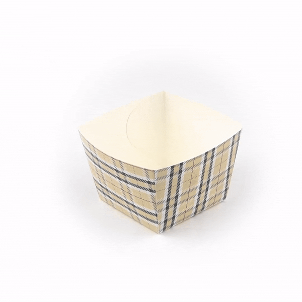 Bio Tek Square Plaid Paper Snack Box - 5 1/4" x 5 1/4" x 3 1/4" - 200 count box