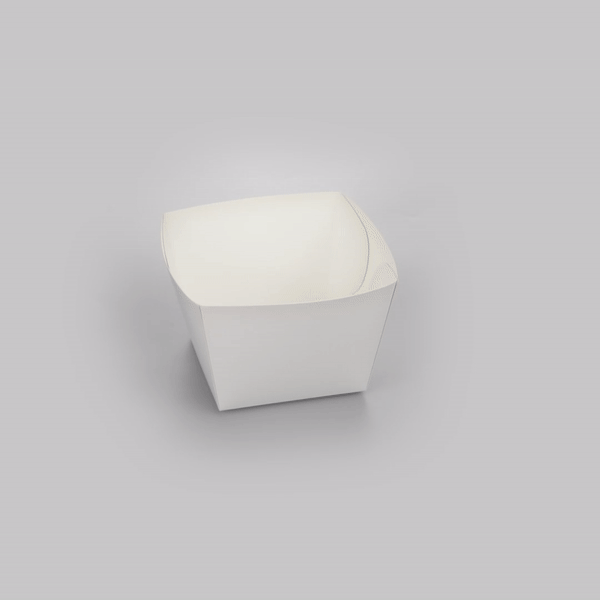 Bio Tek Square White Paper Snack Box - 5 1/4" x 5 1/4" x 3 1/4" - 200 count box