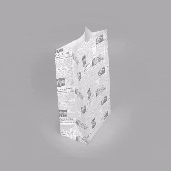 Bag Tek Newsprint Paper Bag - 12 lb - 7" x 4 1/4" x 12 1/2" - 100 count box