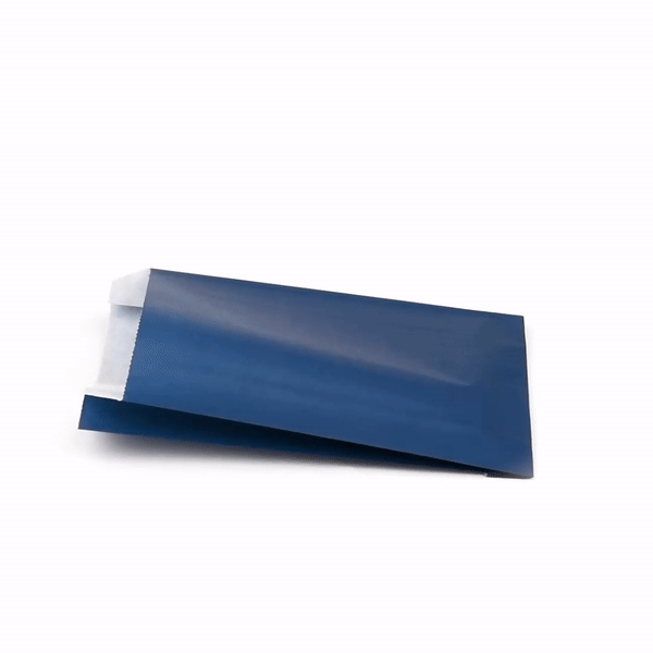 Bag Tek Midnight Blue Paper French Fry / Snack Bag - 4 1/4" x 1 1/2" x 6 1/4" - 100 count box
