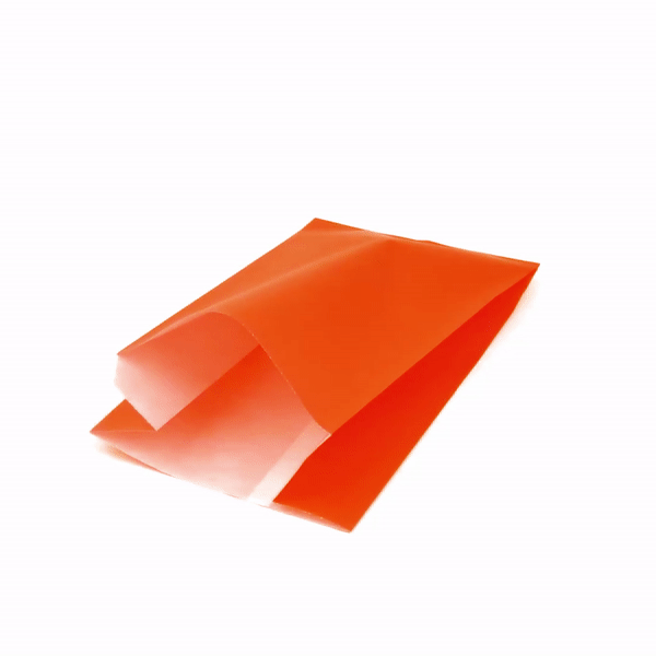 Bag Tek Tangerine Orange Paper French Fry / Snack Bag - 5" x 3" x 8 3/4" - 100 count box