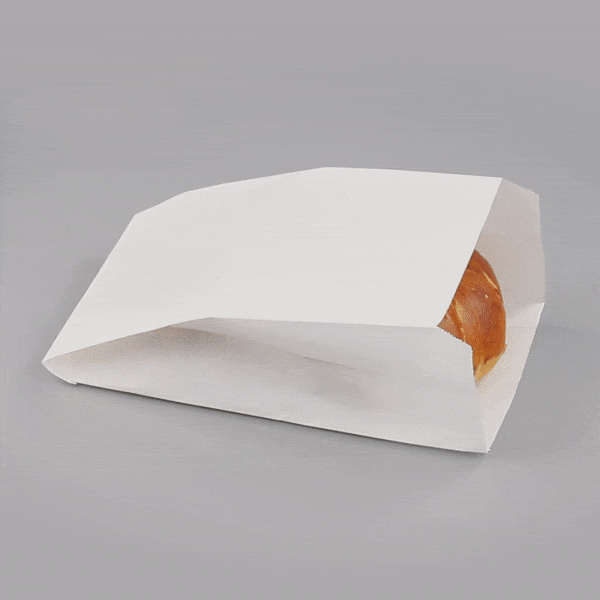 Bag Tek White Paper French Fry / Snack Bag - 5" x 3" x 8 3/4" - 100 count box