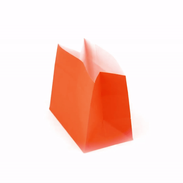 Bag Tek Tangerine Orange Paper Large Snack Bag - 4 1/4" x 2 1/2" x 3 3/4" - 100 count box