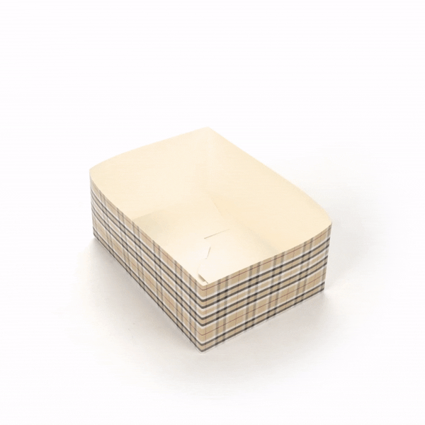 Bio Tek Rectangle Plaid Paper Sandwich / Burger Open Tray - 8 1/2" x 6" x 3 1/2" - 100 count box