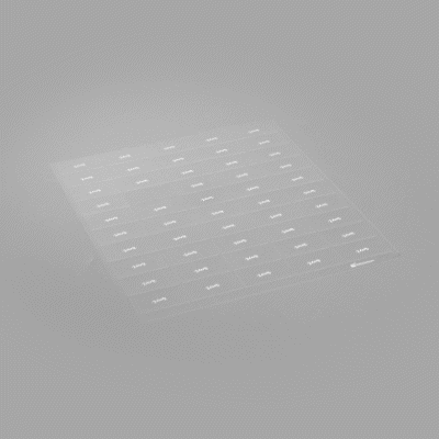 Label Tek Plastic Rum Label - Clear with White Font, Water-Resistant - 2" x 1" - 100 count box