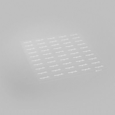 Label Tek Plastic Margarita Label - Clear with White Font, Water-Resistant - 2" x 1" - 100 count box
