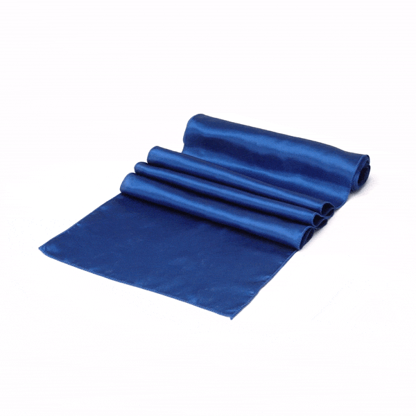 Table Tek Navy Blue Satin Table Runner - 12" x 108" - 1 count box
