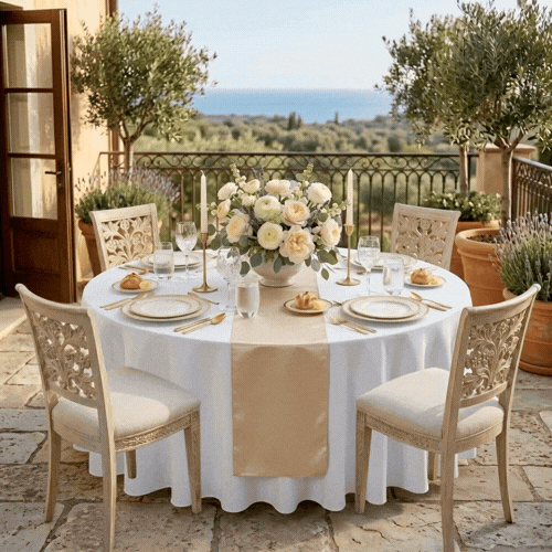 Table Tek Sand Satin Table Runner - 12" x 108" - 1 count box