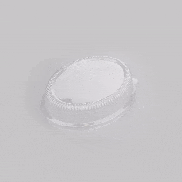 Pulp Safe Oval Clear Plastic Ripple Dome Lid - Fits Sugarcane / Bagasse Plate - 100 count box