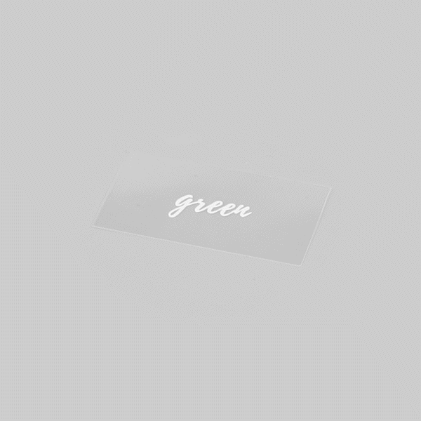 Label Tek Plastic Green Label - Clear with White Font, Water-Resistant - 2" x 1" - 100 count box