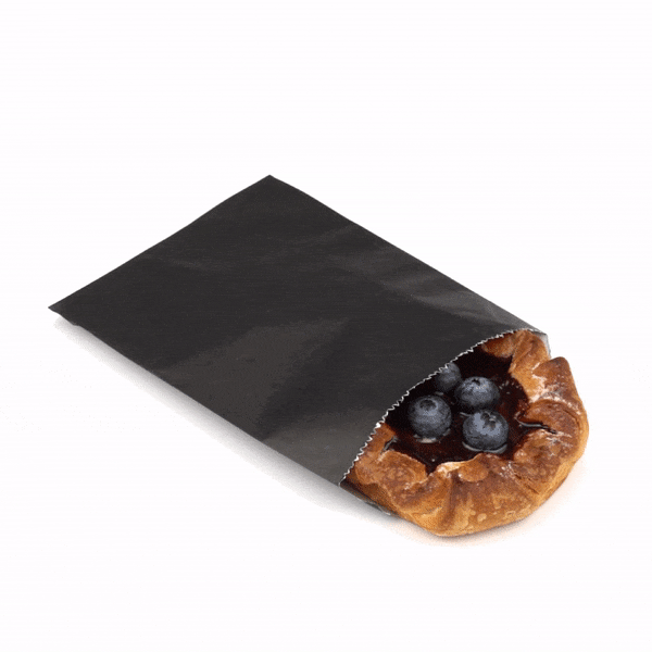 Bag Tek Black Paper Bag - 7" x 5" - 100 count box