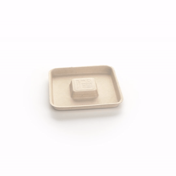 Pulp Tek Square Natural Sugarcane / Bagasse Flat Lid - Fits 9 oz Bowl - 100 count box