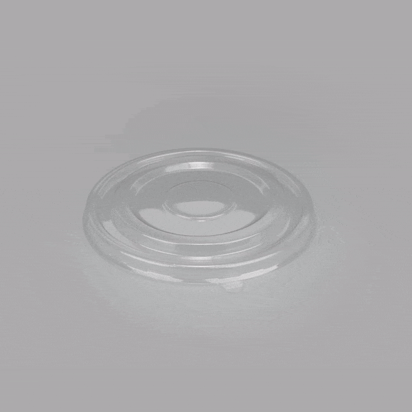 Pulp Tek Round Clear Plastic Flat Lid - Fits Bagasse To Go Bowl - 100 count box