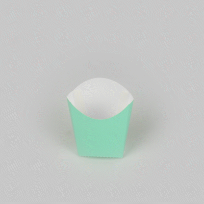 Bio Tek 2 oz Turquoise Paper Fry Cup / Snack Container - 4" x 2 3/4" x 3 1/2" - 100 count box