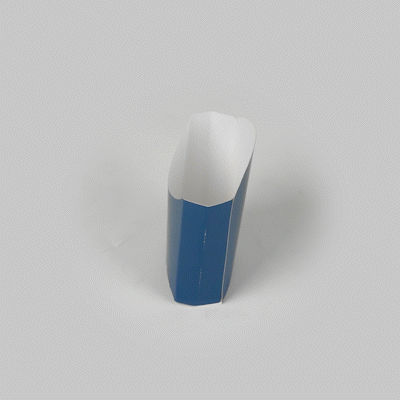 Bio Tek 3 oz Frenchie Paper Fry Cup / Snack Container - 4 1/2" x 3 1/4" x 3 3/4" - 100 count box