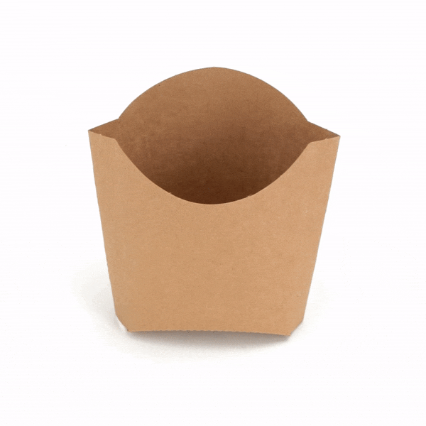 Bio Tek 3 oz Kraft Paper Fry Cup / Snack Container - 4 1/2" x 3 1/4" x 3 3/4" - 100 count box