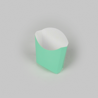Bio Tek 3 oz Turquoise Paper Fry Cup / Snack Container - 4 1/2" x 3 1/4" x 3 3/4" - 100 count box