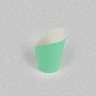 Bio Tek 12 oz Round Turquoise Paper Incline Cup - 3 1/2" x 3 1/2" x 4 3/4" - 100 count box