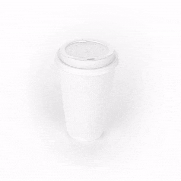 Restpresso 16 oz White Paper Ripple Wall Coffee Cup - with White Lid - 3 1/2" x 3 1/2" x 6 1/4" - 200 count box