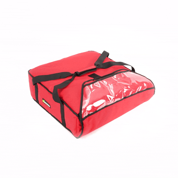 Delivery Tek Red Pizza Bag - Holds 2-20" or 3-18", Insulated - 20 3/4" x 21 3/4" x 6 1/2" - 1 count box