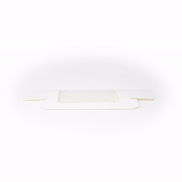 Pastry Tek White Paper Pastry / Cake Box - with Window - 9 3/4" x 3 1/4" x 2 1/4" - 100 count box