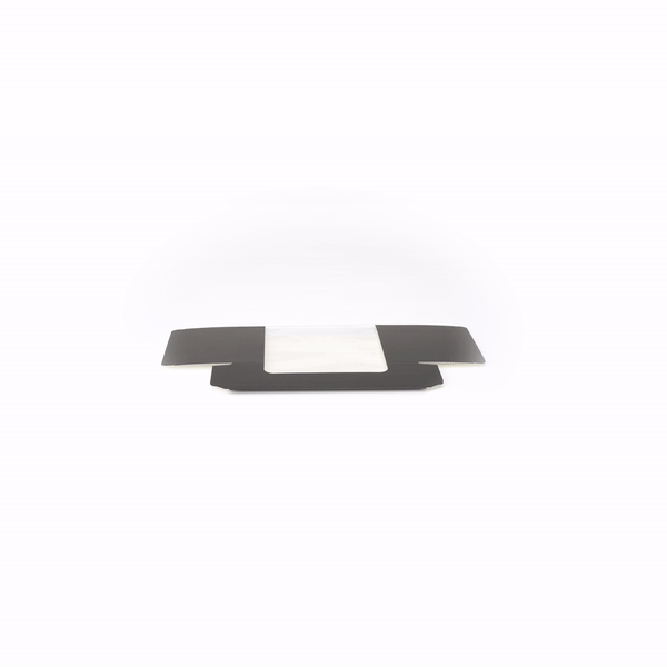 Pastry Tek Black Paper Pastry / Cake Box - with Window - 7 3/4" x 4 3/4" x 2 1/4" - 100 count box