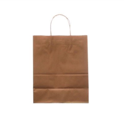 Saving Nature Kraft Paper Retail Bag - with Handles - 10 1/4" x 5 1/2" x 12 1/2" - 100 count box