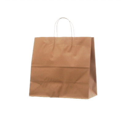 Saving Nature Kraft Paper Retail Bag - with Handles - 12 1/2" x 6 1/4" x 12 1/4" - 100 count box
