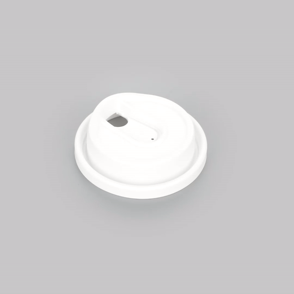 Restpresso White Plastic Coffee Cup Lid - with Detachable Plug, Fits 8, 12, 16 and 20 oz - 25 count box