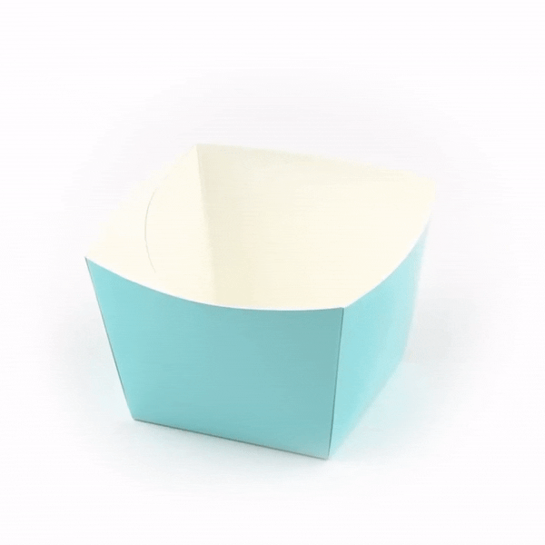Bio Tek Square Turquoise Paper Snack Box - 4 1/4" x 4 1/4" x 3 1/4" - 200 count box