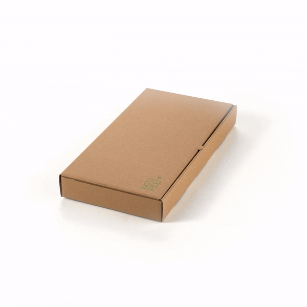 Eco Pie Kraft Paper Corrugated Flatbread Box - 14" x 7" x 1 1/2" - 50 count box